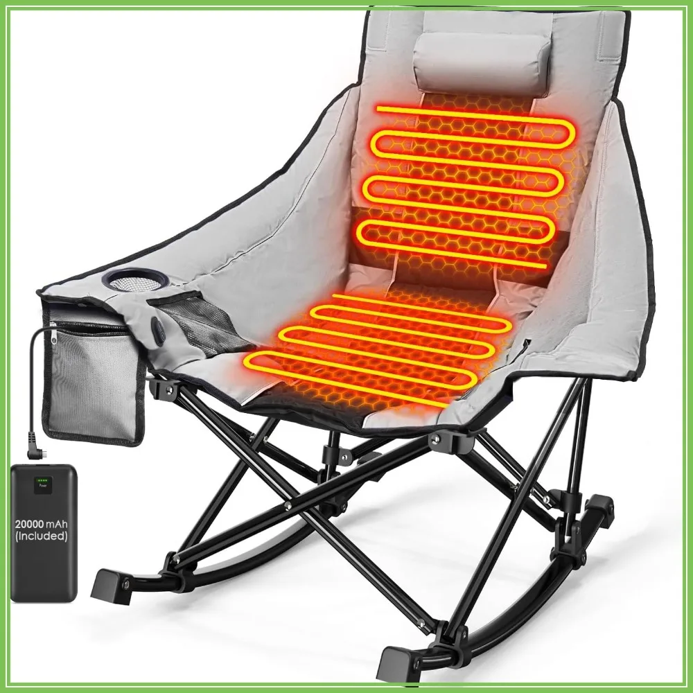 Oversized Heated Camping Chair with 2000mAh Battery, Padded & Pillow Rocking Chair, 3 Heat Settings, Easy Setup Foldable
Oversized Heated Camping Chair with 2000mAh Battery, Padded & Pillow Rocking Chair, 3 Heat Settings, Easy Setup Foldable