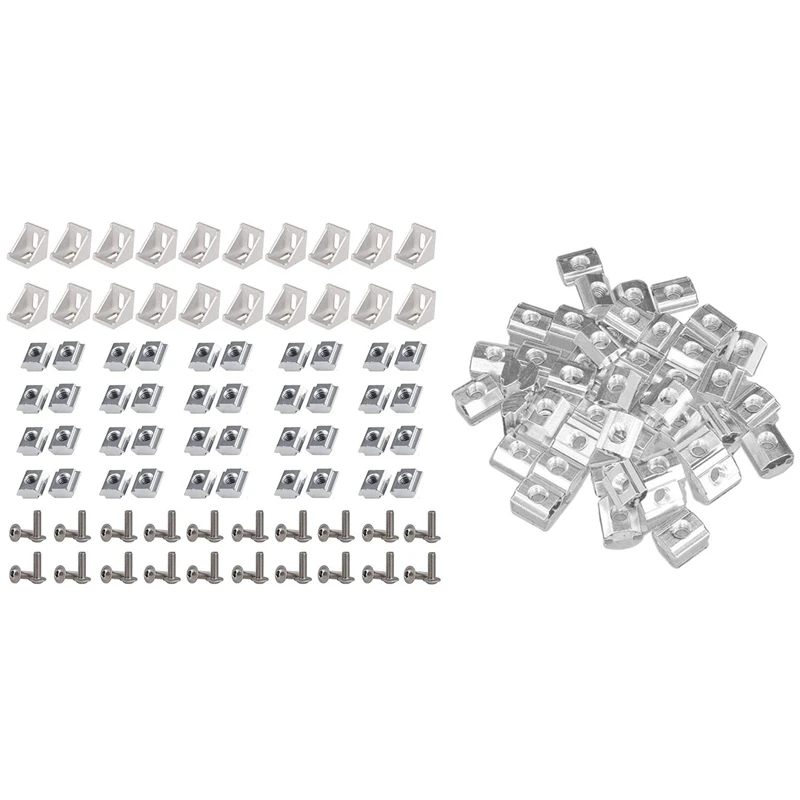 Flash Trend 50Pcs M5 T Sliding Nut Zin-Plated Carbon Steel T Sliding Nut & 1Set 2020 Series Aluminum Profile Connector Set
Flash Trend 50Pcs M5 T Sliding Nut Zin-Plated Carbon Steel T Sliding Nut & 1Set 2020 Series Aluminum Profile Connector Set