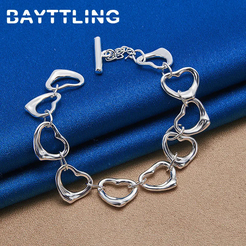New Woman 925 Sterling Silver Exquisite Heart Bracelet For Fashion Party Gift Wedding Girlfriend Temperament Jewelry Accessories
New Woman 925 Sterling Silver Exquisite Heart Bracelet For Fashion Party Gift Wedding Girlfriend Temperament Jewelry Accessories