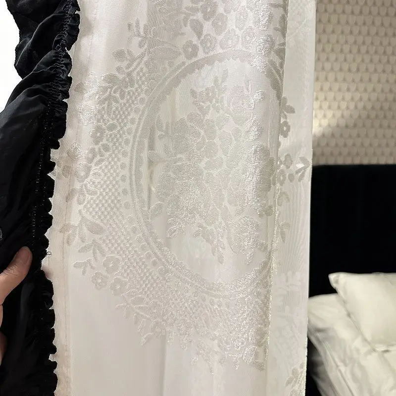 Custom Black and White Velvet Ruffle Heavy Embossed Curtain Sheer Style Hepburn Style French Retro Semi-Transparent Dream
Custom Black and White Velvet Ruffle Heavy Embossed Curtain Sheer Style Hepburn Style French Retro Semi-Transparent Dream