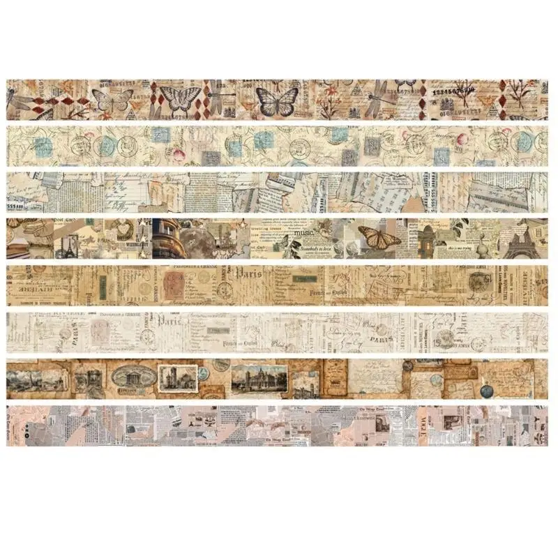 8Pcs Aesthetic Masking Tape Scrapbooking Background Tape Vintage Decorative Tape
8Pcs Aesthetic Masking Tape Scrapbooking Background Tape Vintage Decorative Tape
