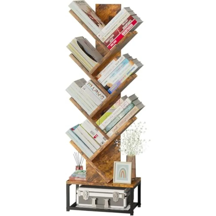 Tree Bookshelf Metal Base 7 Tier Bookcase Storage Floor Standing Bookshelf Organizer for Movies/CDs/Books Wood Book Storage Rac
Tree Bookshelf Metal Base 7 Tier Bookcase Storage Floor Standing Bookshelf Organizer for Movies/CDs/Books Wood Book Storage Rac