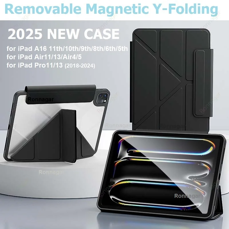 Removable Magnet Case for iPad A16 11th 2025 2024 iPad Air11 Air13 M3 M2 Pro11'' 12.9'' 13'' Air 4 5 10th 9th 10.9 10.2 9.7 10.5
Removable Magnet Case for iPad A16 11th 2025 2024 iPad Air11 Air13 M3 M2 Pro11'' 12.9'' 13'' Air 4 5 10th 9th 10.9 10.2 9.7 10.5