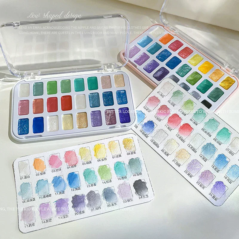 Watercolor Powder 24 Color Nail Solid Pigment Aurora Pearly Nail Art Metallic Palette Paint Draw Chrome Chameleon Nail
Watercolor Powder 24 Color Nail Solid Pigment Aurora Pearly Nail Art Metallic Palette Paint Draw Chrome Chameleon Nail