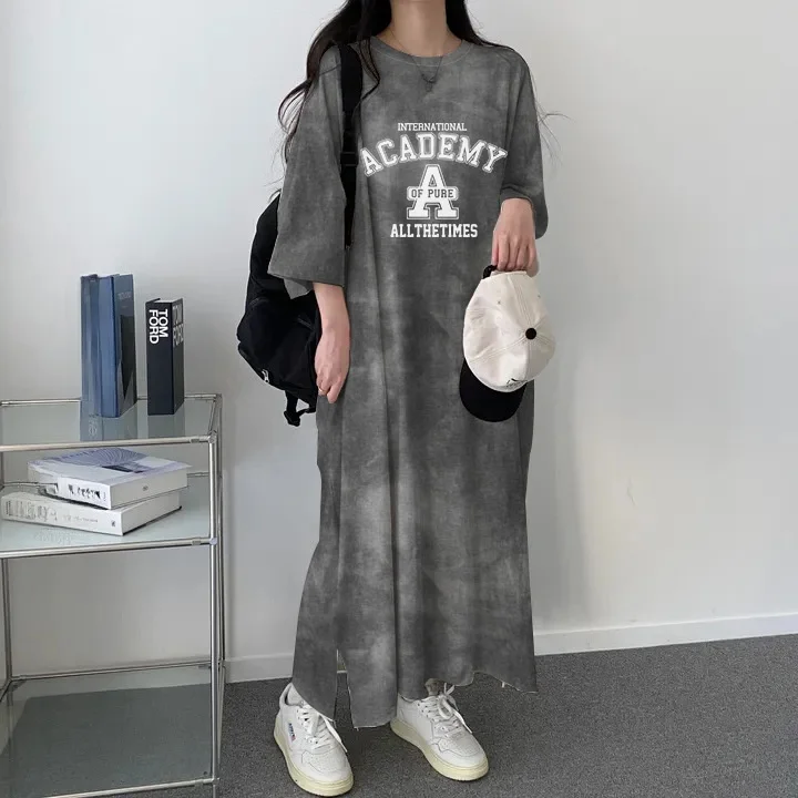 Loose Casual Tie Dye Short Sleeve Midi Dress Women's Summer New Design Organic Cotton round Neck Puffy Skirt Elderly Size
Loose Casual Tie Dye Short Sleeve Midi Dress Women's Summer New Design Organic Cotton round Neck Puffy Skirt Elderly Size