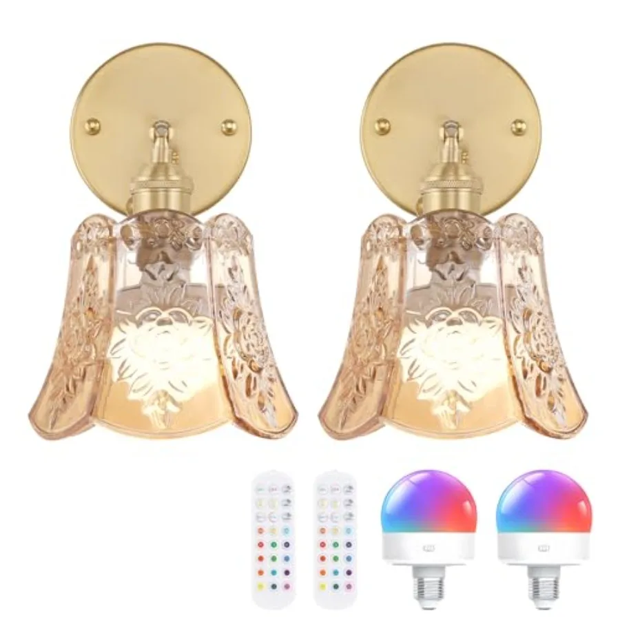 Vintage Wall Sconces Set of Two, Wireless Battery Powered Rose Wall Sconce with Remote Control, RGB Dimmable LED Wall Light for
Vintage Wall Sconces Set of Two, Wireless Battery Powered Rose Wall Sconce with Remote Control, RGB Dimmable LED Wall Light for
