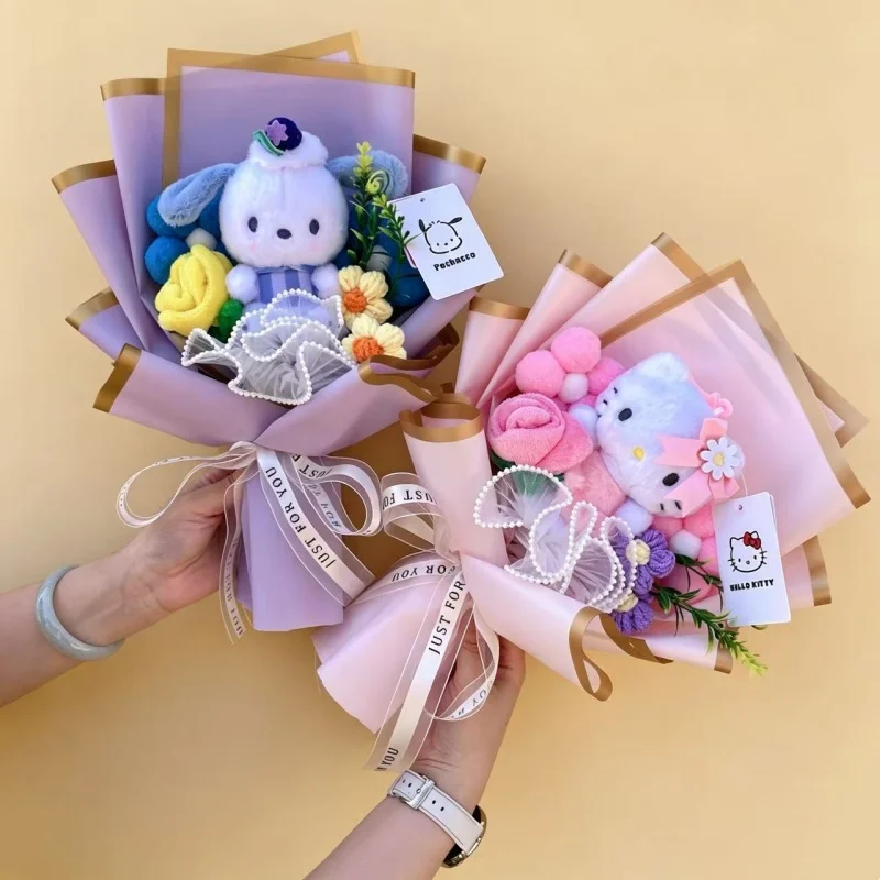 Genuin Kawaii Sanrio Plush Dolls Creative Handmade Bouquets With Roses Sunflowers Perfect Gifts For Christmas Birthday New Year
Genuin Kawaii Sanrio Plush Dolls Creative Handmade Bouquets With Roses Sunflowers Perfect Gifts For Christmas Birthday New Year