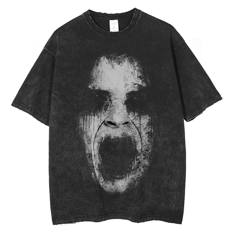 Motorcycle Dark Hip-Hop Loose Small Round Neck Short-Sleeved Men and Women Same Style Summer New Washed Cotton
Motorcycle Dark Hip-Hop Loose Small Round Neck Short-Sleeved Men and Women Same Style Summer New Washed Cotton