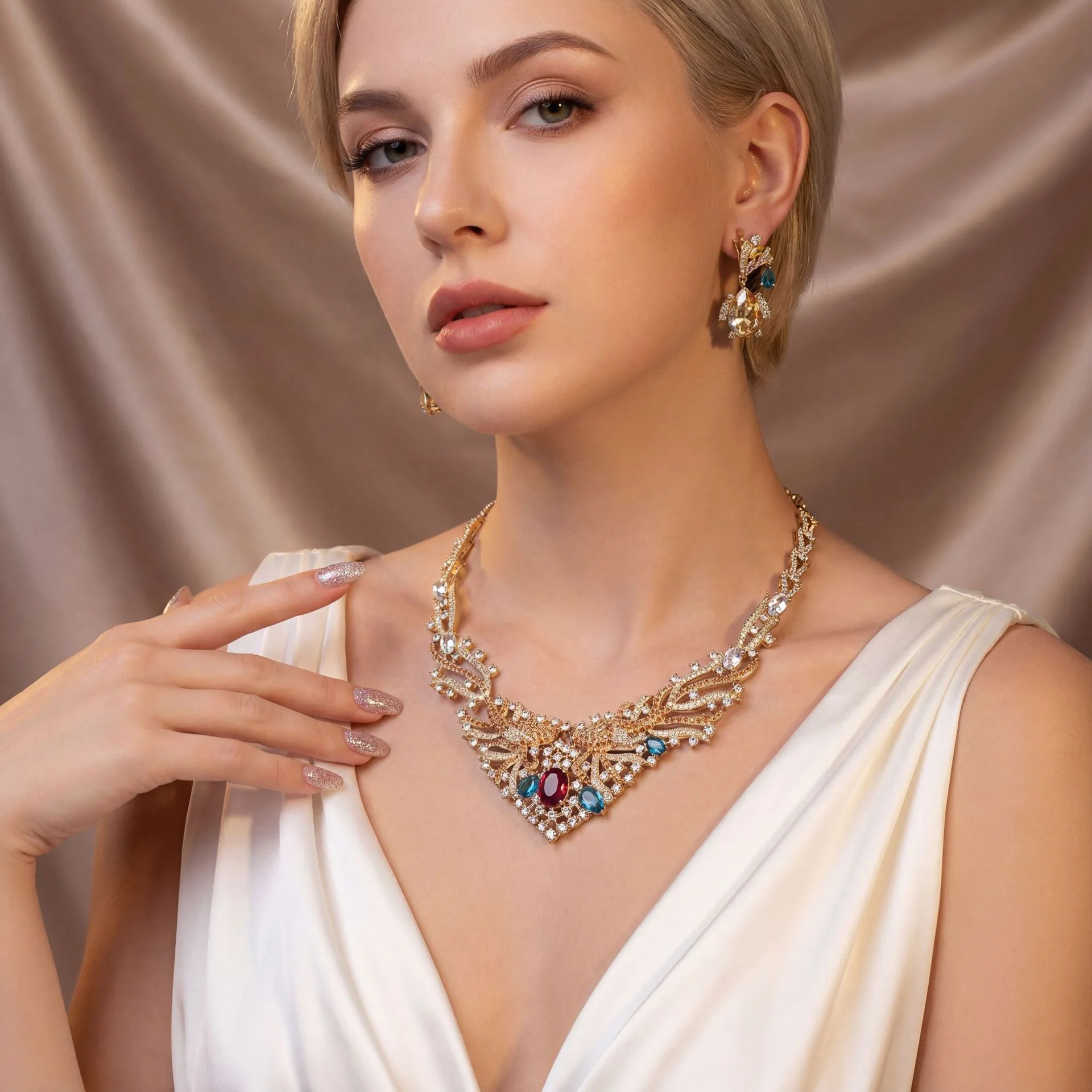 Eye-catching Hot Carp Zircon Jewelry Set, Matching Necklace & Earrings, Bridal Wedding Accessories, Fashion Ornaments
Eye-catching Hot Carp Zircon Jewelry Set, Matching Necklace & Earrings, Bridal Wedding Accessories, Fashion Ornaments