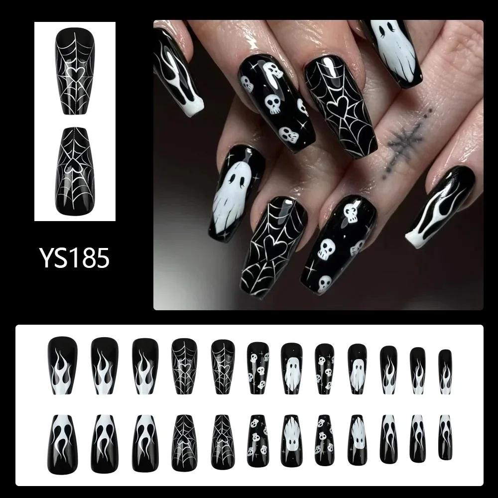 Halloween Press on Nail Medium-length False Nails White Ghost Skull Head Fingernails Fake Holiday Prosthetic Nail Set
Halloween Press on Nail Medium-length False Nails White Ghost Skull Head Fingernails Fake Holiday Prosthetic Nail Set