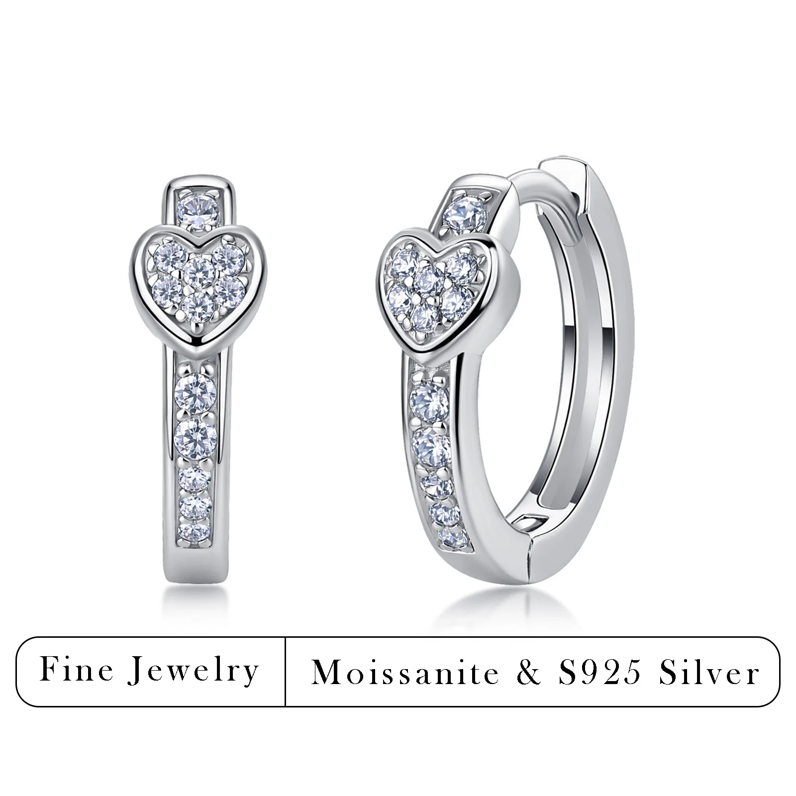 0.2CTW Moissanite Heart Hoop Earrings 925 Silver Minimalist Jewelry for Women Gift
0.2CTW Moissanite Heart Hoop Earrings 925 Silver Minimalist Jewelry for Women Gift