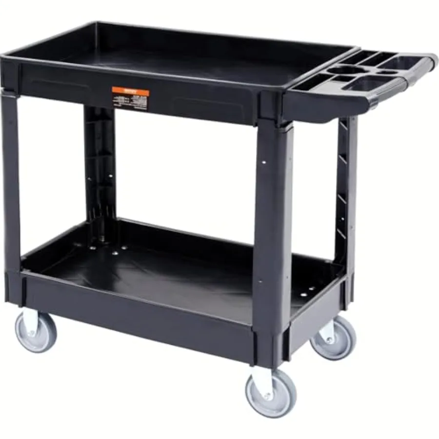 Utility Service Cart, 2 Shelf 550LBS Heavy Duty Plastic Rolling Utility Cart, Medium Lipped Shelf, 360° Swivel Wheels, Ergonomi
Utility Service Cart, 2 Shelf 550LBS Heavy Duty Plastic Rolling Utility Cart, Medium Lipped Shelf, 360° Swivel Wheels, Ergonomi