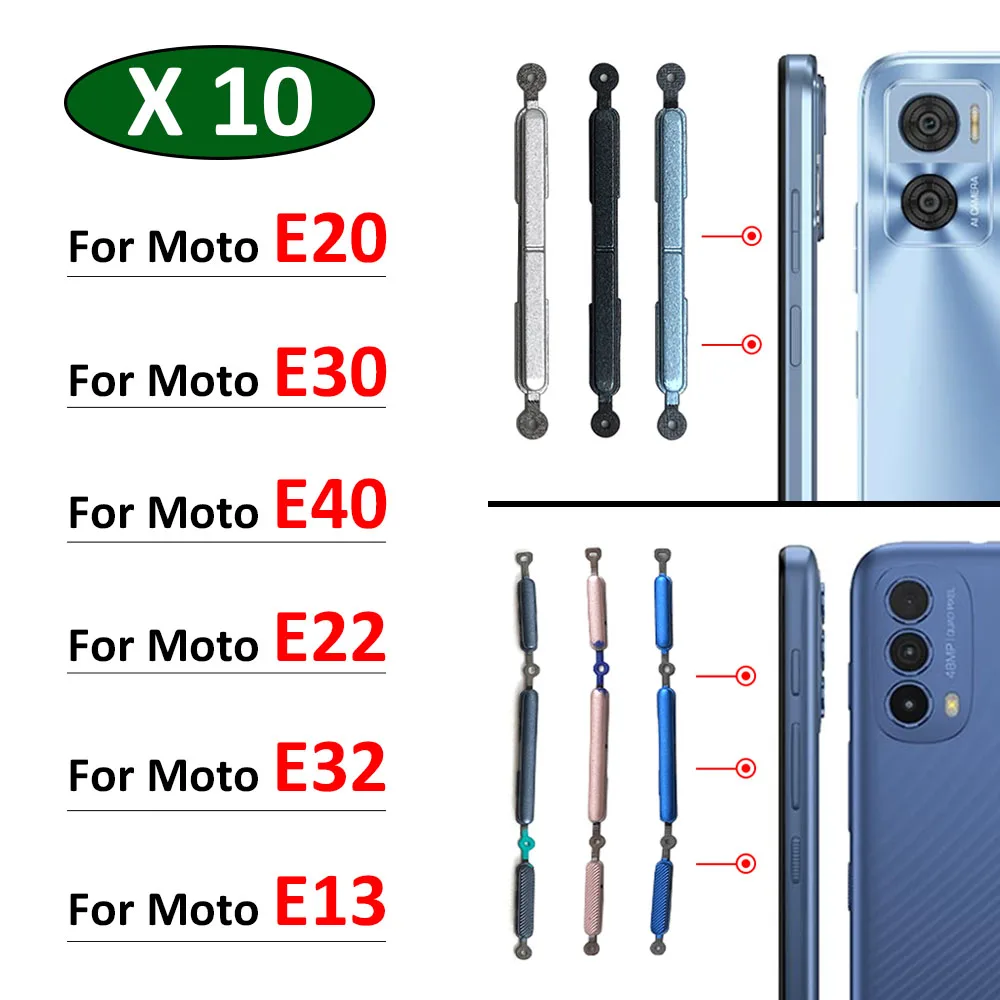10 шт./лот, новинка для Motorola Moto E20 E30 E40 E22 E32 E13 Кнопка питания + Боковая кнопка громкости запасные части
10 шт./лот, новинка для Motorola Moto E20 E30 E40 E22 E32 E13 Кнопка питания + Боковая кнопка громкости запасные части