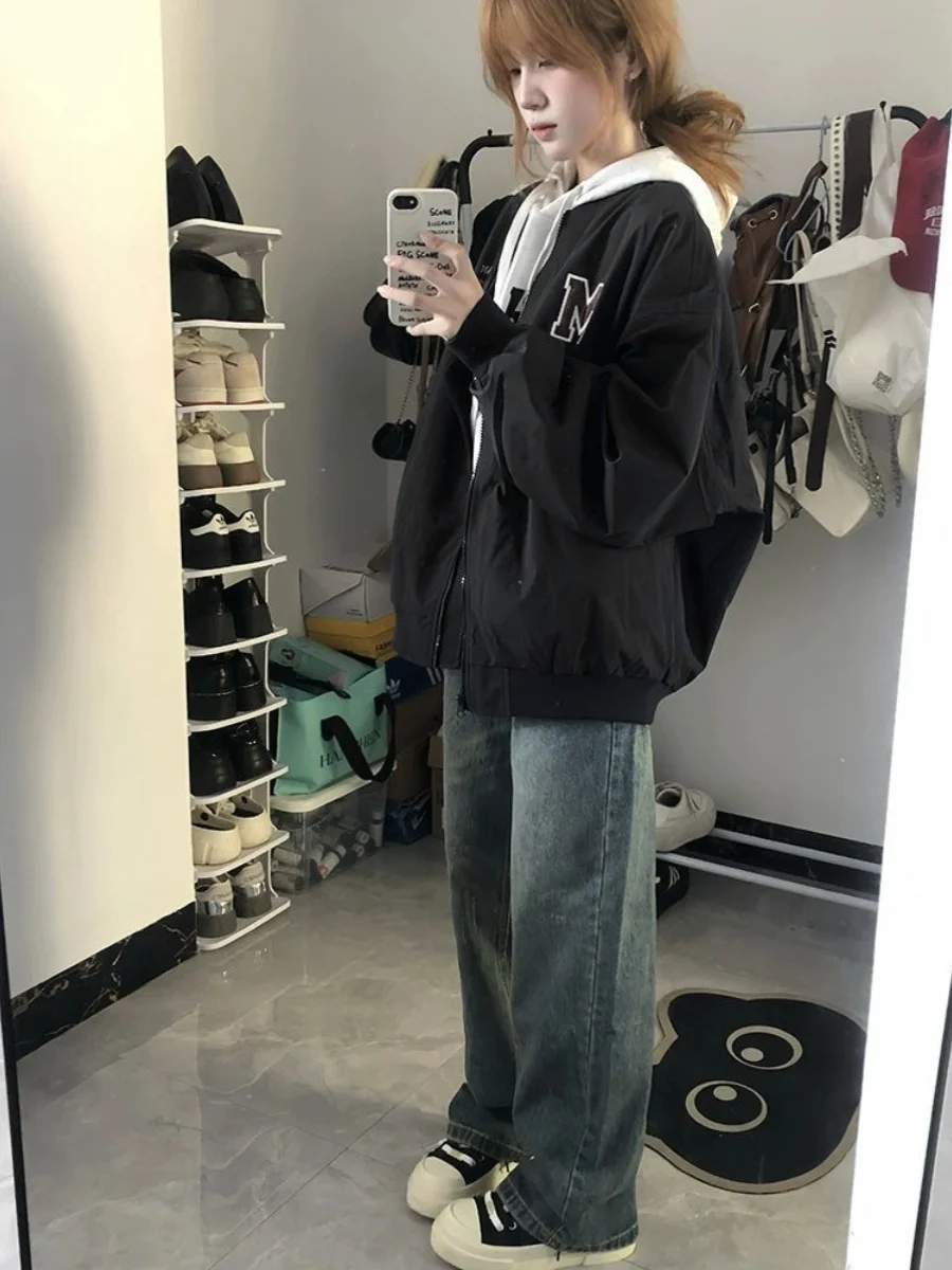 Бейсбольные куртки в стиле хип-хоп, женские демисезонные, на молнии, термостойкая, сверхпрочная, с кожаным воротником, спецодежда для верховой езды, с пряжкой, для отдыха, OL
Бейсбольные куртки в стиле хип-хоп, женские демисезонные, на молнии, термостойкая, сверхпрочная, с кожаным воротником, спецодежда для верховой езды, с пряжкой, для отдыха, OL