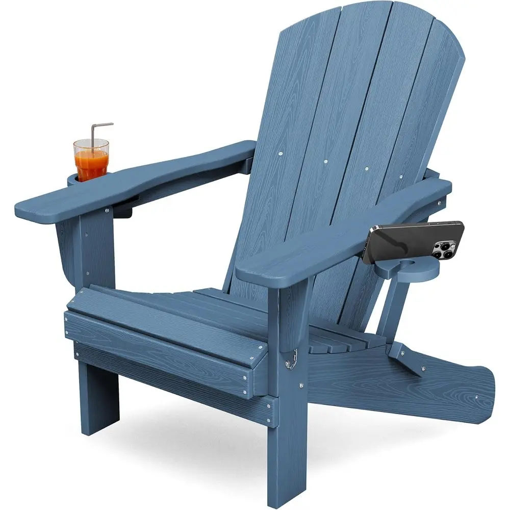 Weather-Resistant Navy Outdoor Adirondack Chair with Dual Cup Holders
Weather-Resistant Navy Outdoor Adirondack Chair with Dual Cup Holders