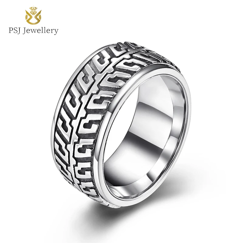 PSJ Wholesale Fashion Jewelry Tyre Design Engraved Stainless Steel Rings for Men
PSJ Wholesale Fashion Jewelry Tyre Design Engraved Stainless Steel Rings for Men