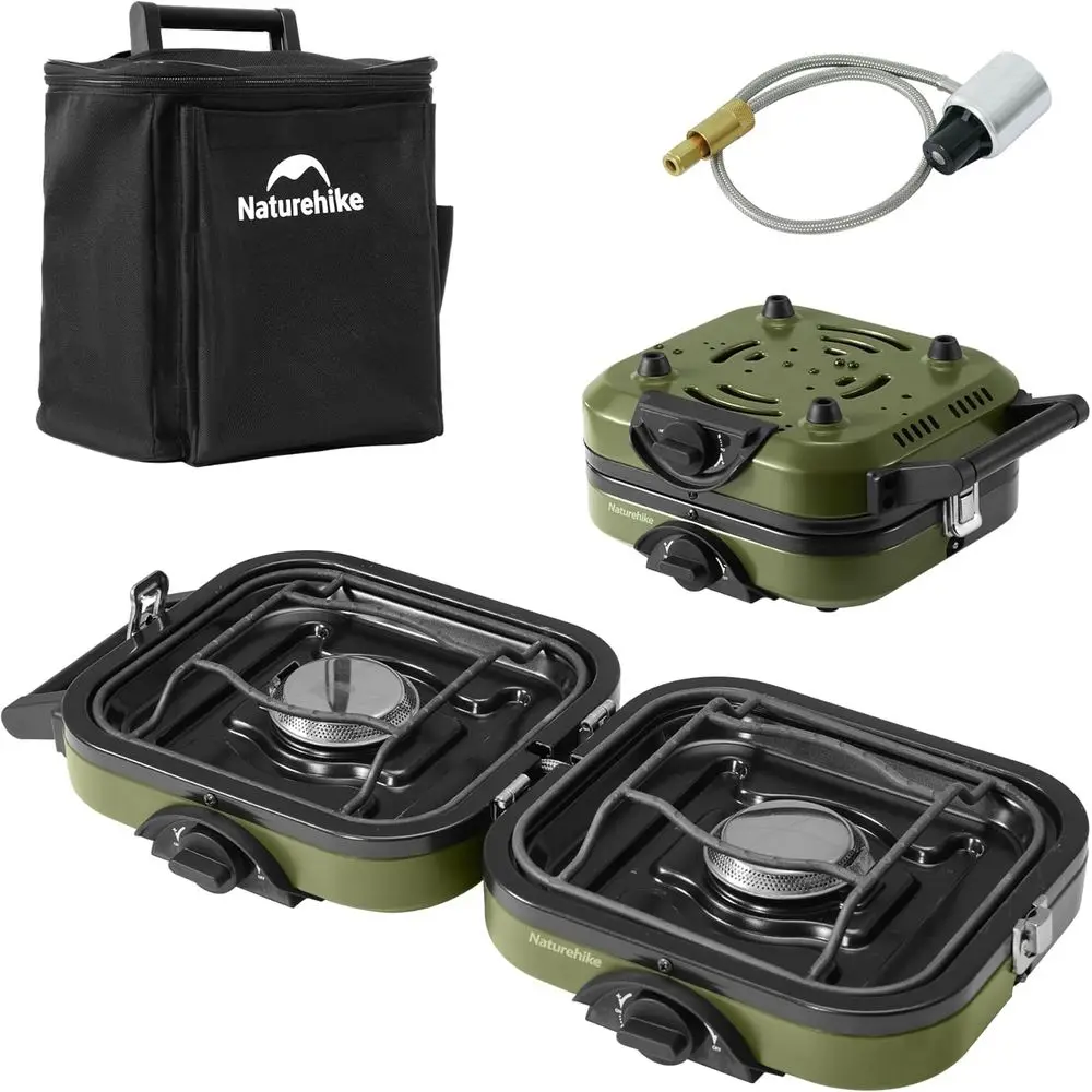 Compact Dual-Burner Portable Propane Camping Stove with Carry Bag, 16000 BTU High-Performance, ETL Certified, Adjustable Burners
Compact Dual-Burner Portable Propane Camping Stove with Carry Bag, 16000 BTU High-Performance, ETL Certified, Adjustable Burners