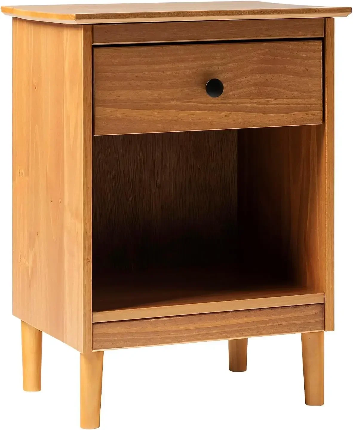 Traditional Wood 1 Drawer Nightstand Side Table Bedroom Storage Drawer and Shelf Bedside End Table, 18 Inch, Caramel
Traditional Wood 1 Drawer Nightstand Side Table Bedroom Storage Drawer and Shelf Bedside End Table, 18 Inch, Caramel