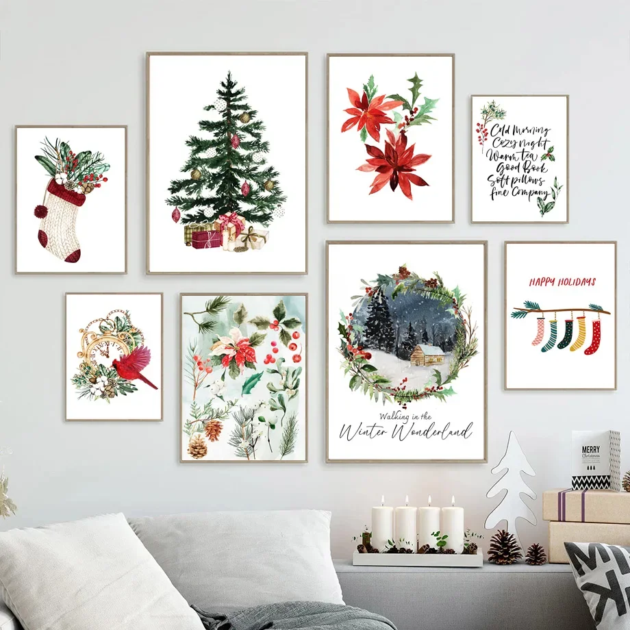 Christmas Theme Pine Tree Flower Bird Red House Snow Wall Art Canvas Painting Posters And Prints Pictures For Living Room Decor
Christmas Theme Pine Tree Flower Bird Red House Snow Wall Art Canvas Painting Posters And Prints Pictures For Living Room Decor