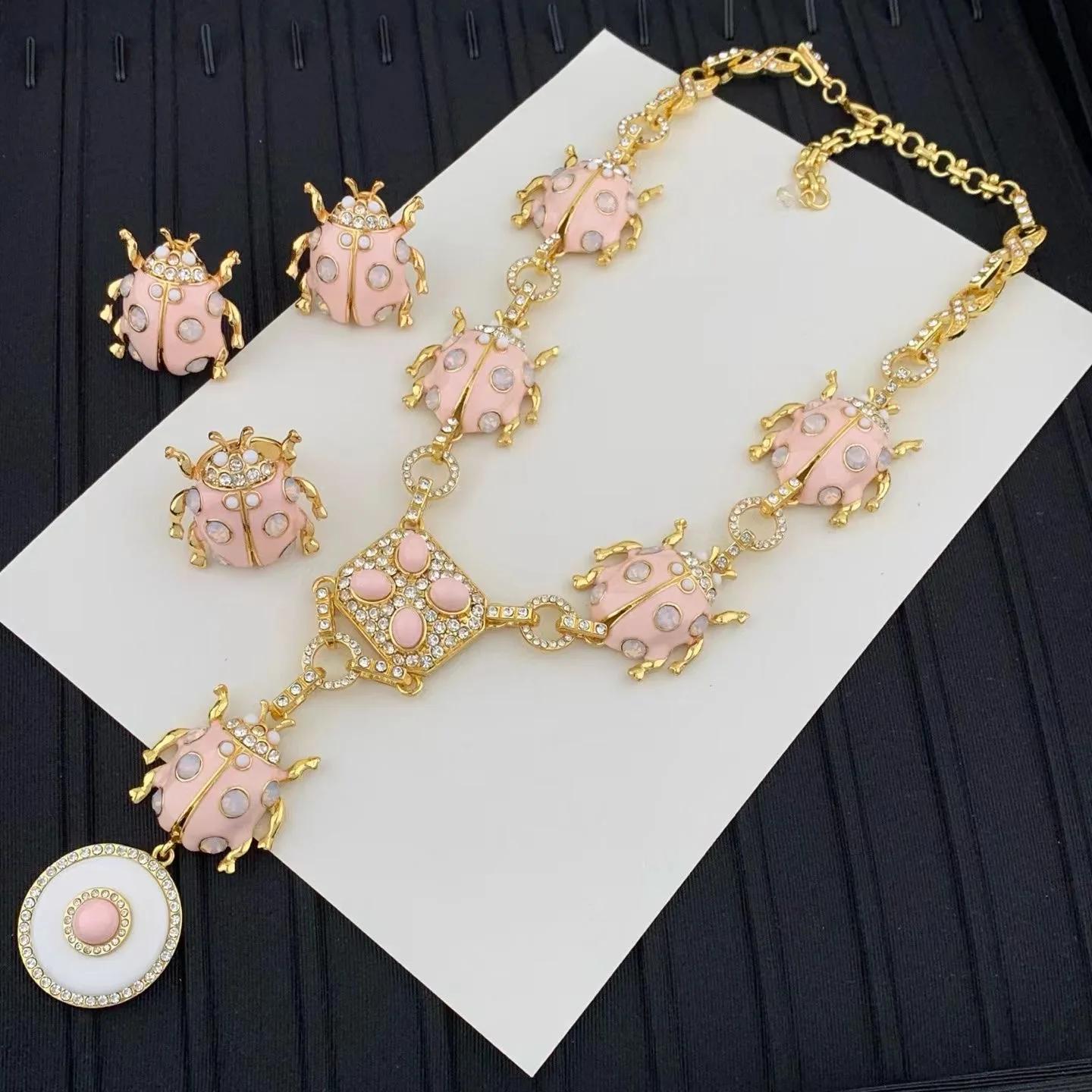 Trendy Vintage ladybug earrings rings necklace sweater chain necklace for women's girl gift Party choker fine Jewelry
Trendy Vintage ladybug earrings rings necklace sweater chain necklace for women's girl gift Party choker fine Jewelry