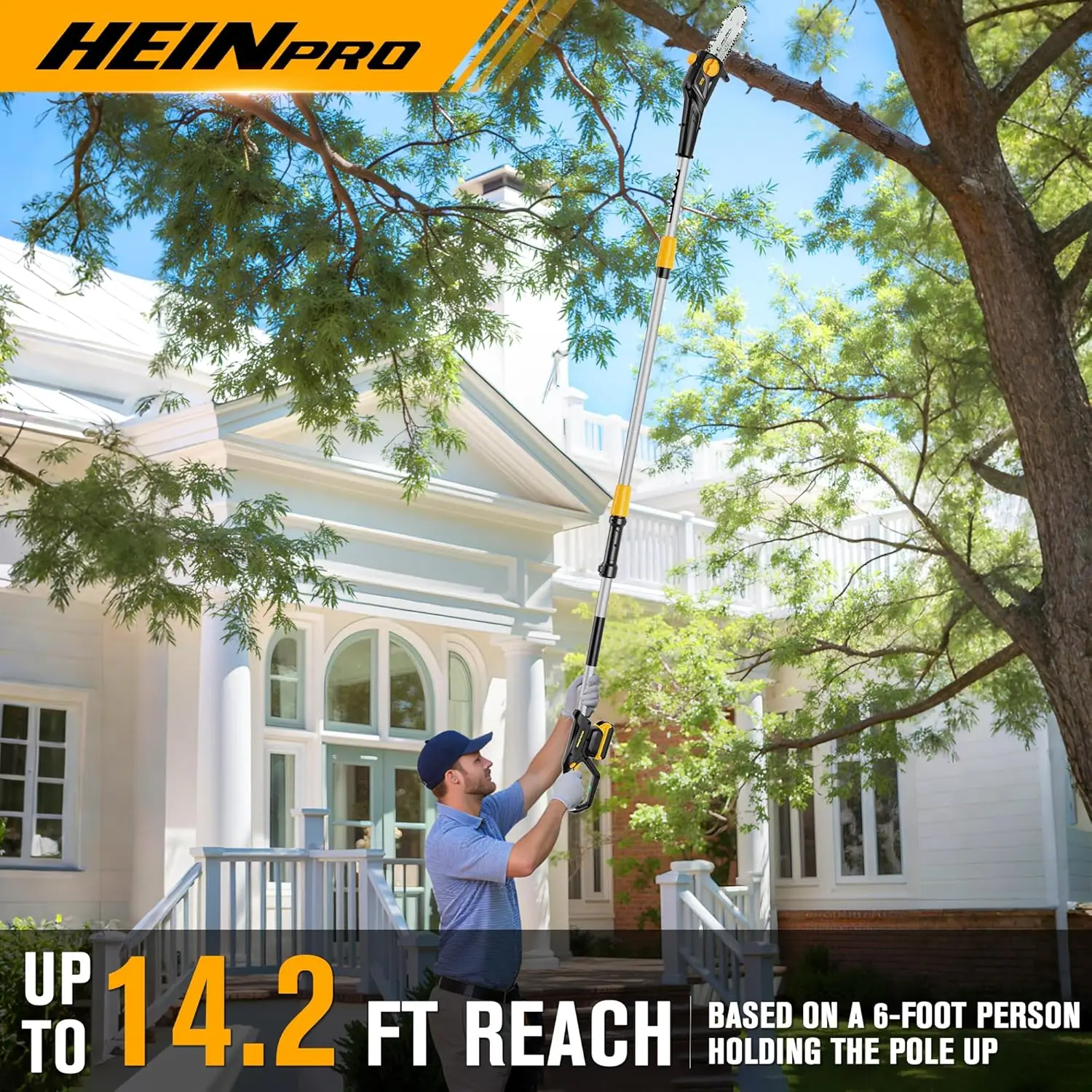 Cordless Pole Saw 8-Inch Compatible with Dewalt 20V MAX Battery, Electric Pole Saws for Tree Trimming Battery Powered, Extension
Cordless Pole Saw 8-Inch Compatible with Dewalt 20V MAX Battery, Electric Pole Saws for Tree Trimming Battery Powered, Extension
