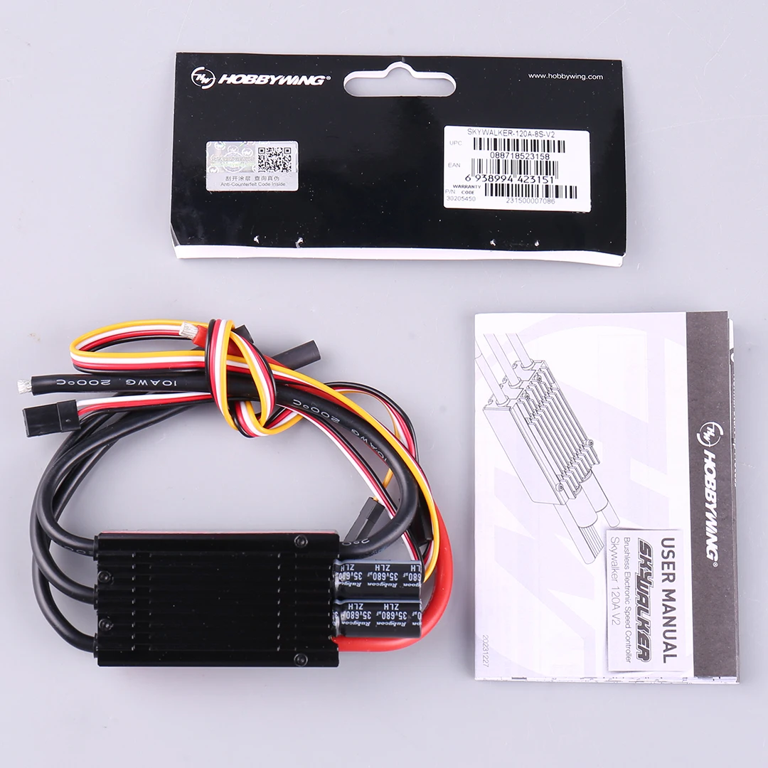 Hobbywing SkyWalker 120A-V2-UBEC Brushless Electronic Speed Controller (ESC) 3-8S LiPo for Fixed-Wing Aircraft
Hobbywing SkyWalker 120A-V2-UBEC Brushless Electronic Speed Controller (ESC) 3-8S LiPo for Fixed-Wing Aircraft