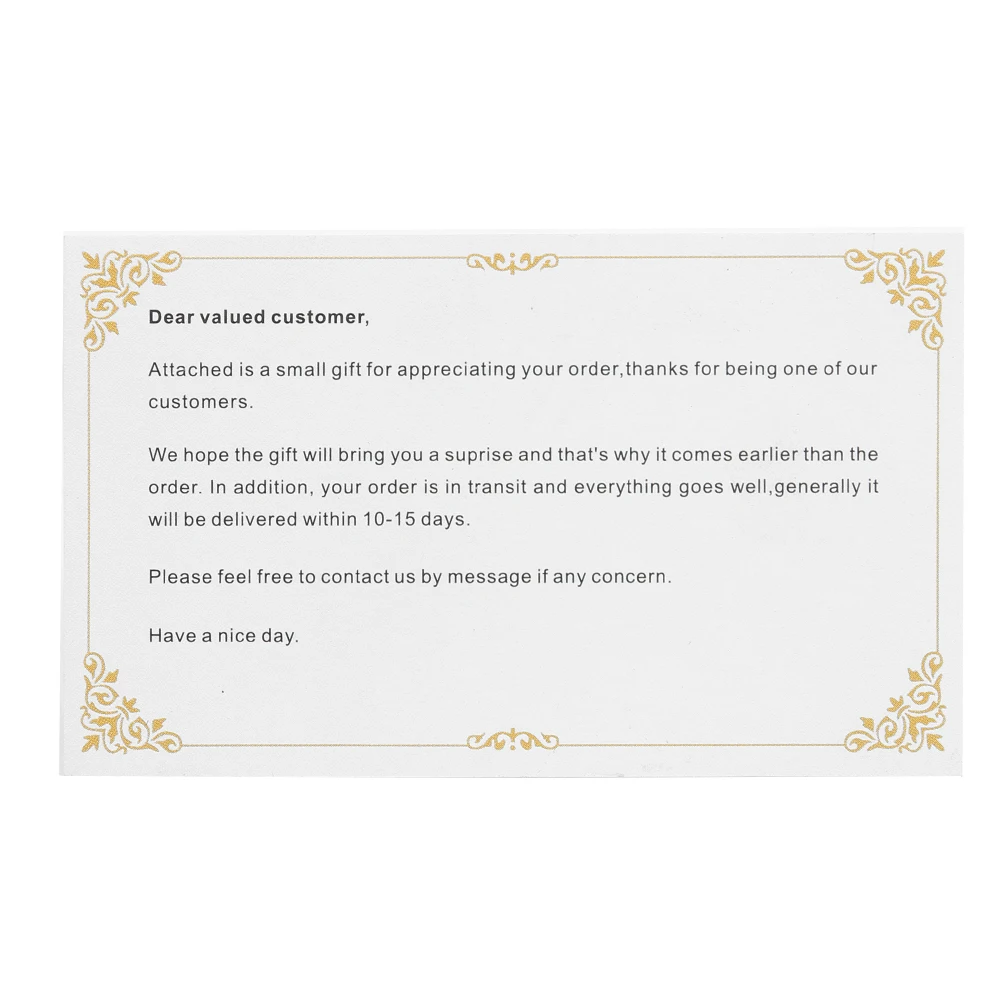 Paper Customer Gift Card Thank You for Order Greeting Appreciation Postcard
Paper Customer Gift Card Thank You for Order Greeting Appreciation Postcard