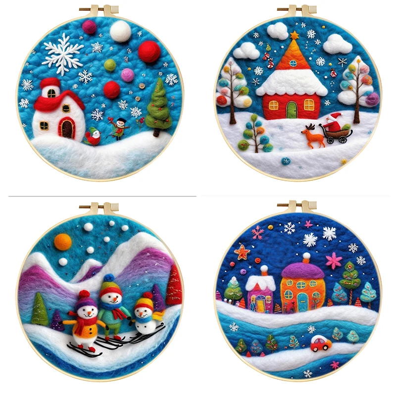 CHENISTORY Diy Wools Felt Painting Winter House Scenery Starter Kit Creative Needle Felting Wool Painting With Frame Crafts Gift
CHENISTORY Diy Wools Felt Painting Winter House Scenery Starter Kit Creative Needle Felting Wool Painting With Frame Crafts Gift