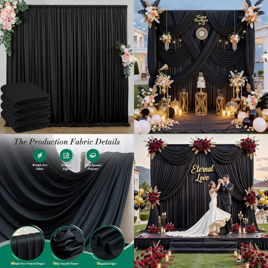20 Feet x 10 Feet Wrinkle Free Backdrop Curtain for Parties, 4 Panels 10Feet Polyester Photo Backdrop Drapes for Graduation Bir
20 Feet x 10 Feet Wrinkle Free Backdrop Curtain for Parties, 4 Panels 10Feet Polyester Photo Backdrop Drapes for Graduation Bir