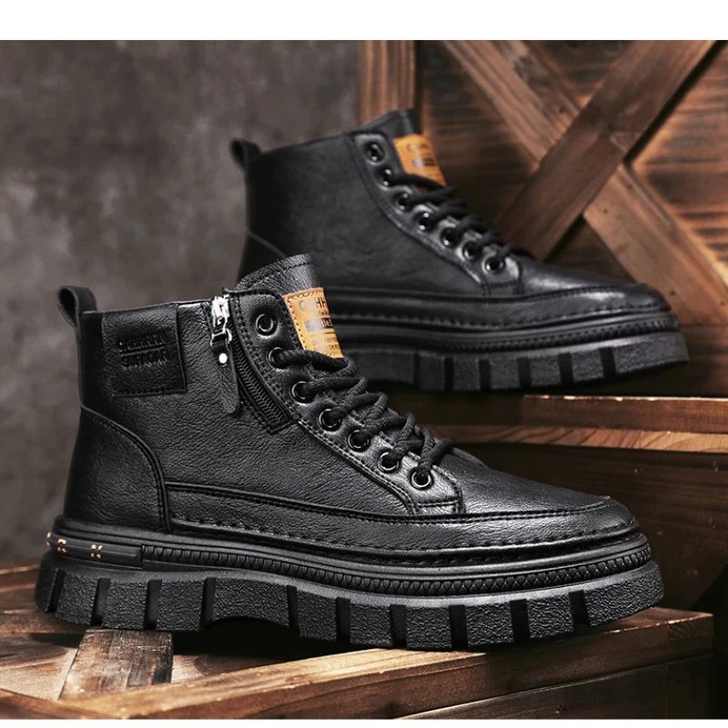 High-top Work Fashion Boots British Style Men's Lace-up Ankle Boots All Casual Fashion Shoes Outdoor Walking Wear Resistant
High-top Work Fashion Boots British Style Men's Lace-up Ankle Boots All Casual Fashion Shoes Outdoor Walking Wear Resistant