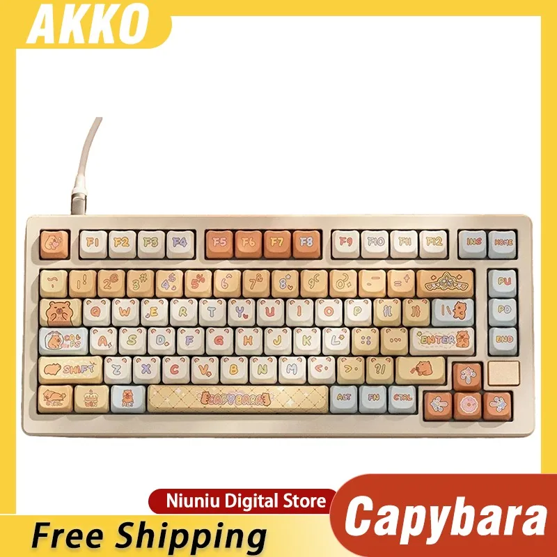 AKKO Capybara Keycap MAO Profile 142 Keys PBT Dye Sublimation Cartoon Cute Mechanical Keyboard DIY Accessories Gift Girl Office
AKKO Capybara Keycap MAO Profile 142 Keys PBT Dye Sublimation Cartoon Cute Mechanical Keyboard DIY Accessories Gift Girl Office