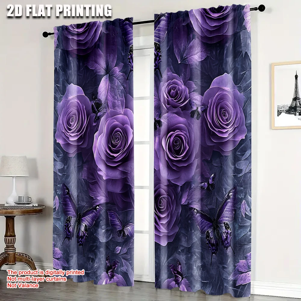 2pcs, Popular Curtains 2D print Purple Watercolor Floral Polyester Easy Install (without rod) Holiday for Living Room, Home
2pcs, Popular Curtains 2D print Purple Watercolor Floral Polyester Easy Install (without rod) Holiday for Living Room, Home