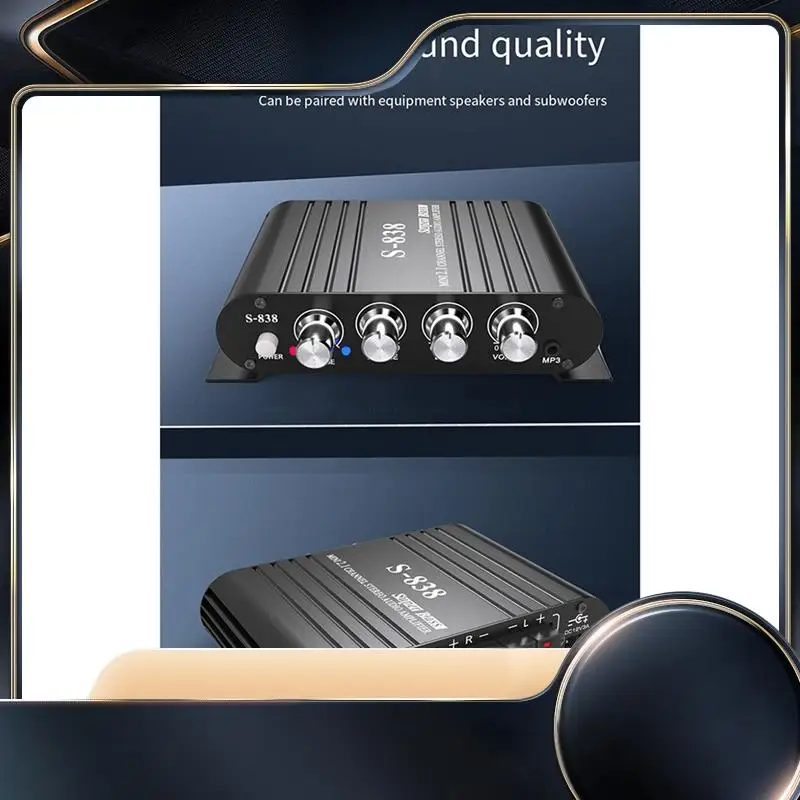 Auto-Partner S-838 2.1CH Audio Power Amplifier, RMS 30WX2+40WX1 Class D Stereo Digital Audio Amp With Subwoofer Output-N34R
Auto-Partner S-838 2.1CH Audio Power Amplifier, RMS 30WX2+40WX1 Class D Stereo Digital Audio Amp With Subwoofer Output-N34R
