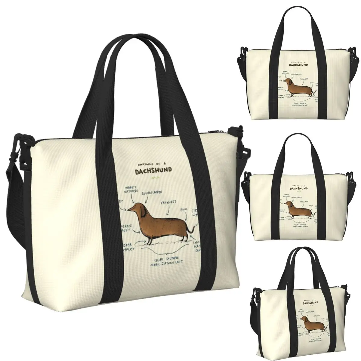 Custom Anatomy Of A Dachshund Beach Travel Bag Large Capacity Tote Bags for Gym Sport Women Shopping Duffle Shoulder Bag
Custom Anatomy Of A Dachshund Beach Travel Bag Large Capacity Tote Bags for Gym Sport Women Shopping Duffle Shoulder Bag