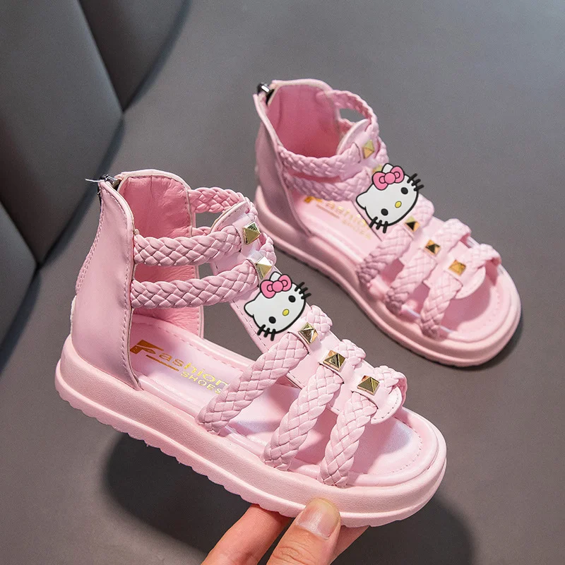 Sanrio Girl Sandals Summer New Fashion Peep Toe Princessslippers hello kityt Beach Shoes Kids Soft Sole Girls Roman Casual Shoes
Sanrio Girl Sandals Summer New Fashion Peep Toe Princessslippers hello kityt Beach Shoes Kids Soft Sole Girls Roman Casual Shoes