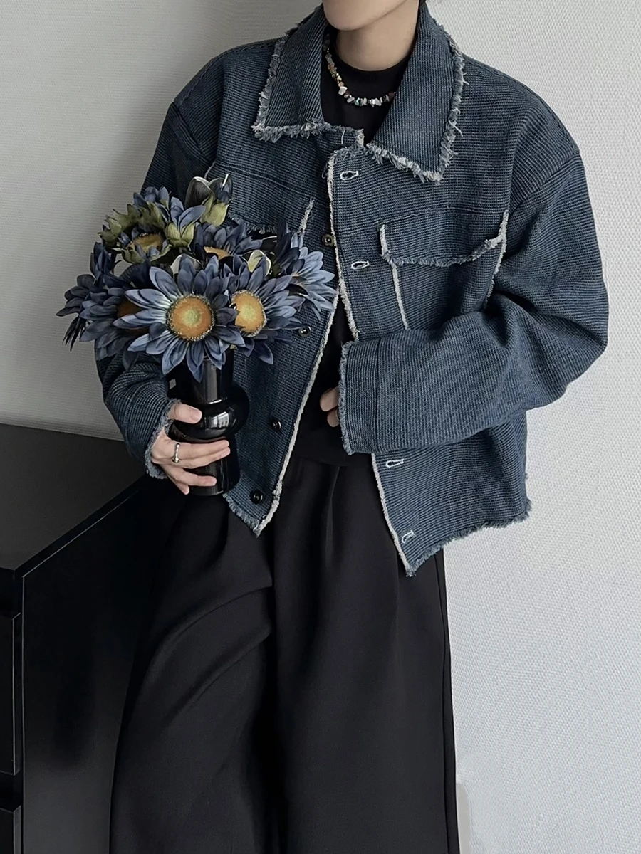 Trendy ort Wide oulder Jaet for Men Casual Frayed Design Turn-down Collar Loose Fit Polyester Fabric Autumn Winter...
Trendy ort Wide oulder Jaet for Men Casual Frayed Design Turn-down Collar Loose Fit Polyester Fabric Autumn Winter...