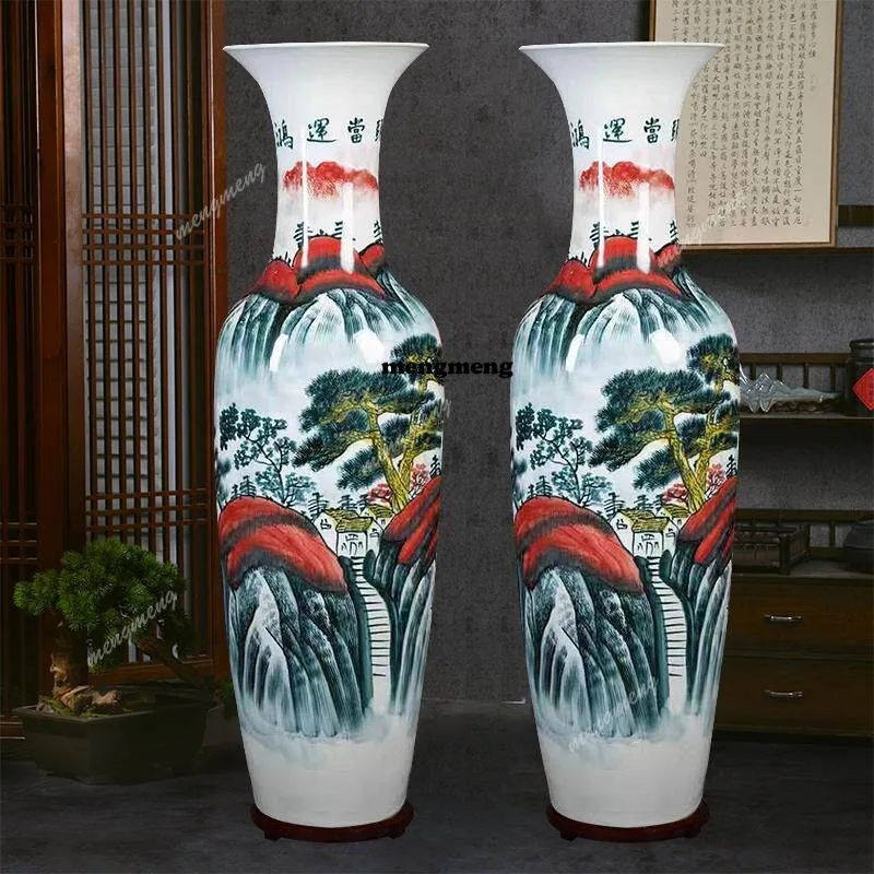 Jingdezhen ceramics hand-painted floor-to-ceiling large vase Chinese living room ornament Hotel decoration
Jingdezhen ceramics hand-painted floor-to-ceiling large vase Chinese living room ornament Hotel decoration