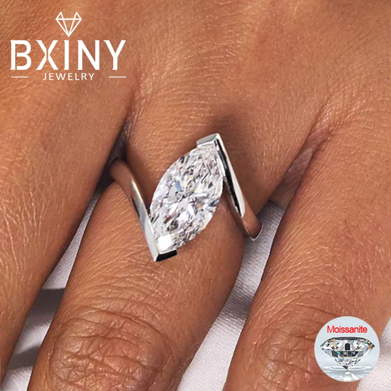 BXINY GRA Certified Marquise Cut Moissanite Rings 925 Sterling Silver for Women 5x10mm Solitaire Wedding Bands Gift Fine Jewelry
BXINY GRA Certified Marquise Cut Moissanite Rings 925 Sterling Silver for Women 5x10mm Solitaire Wedding Bands Gift Fine Jewelry