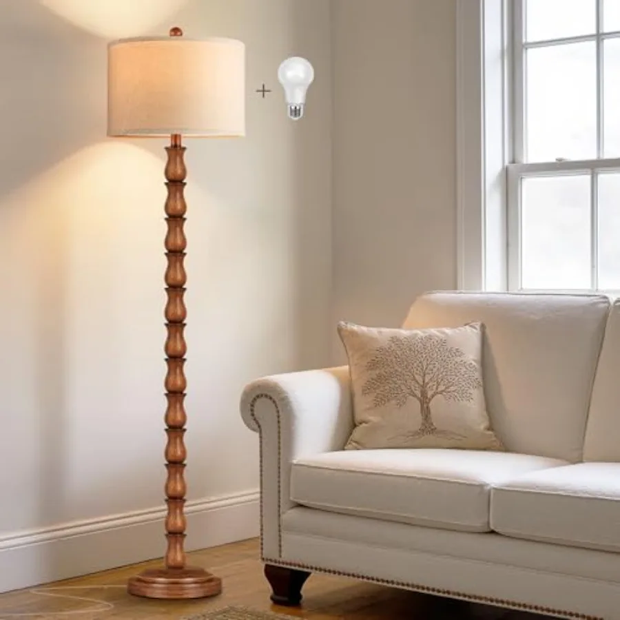 63.5" Rustic Floor Lamp for Living Room, Farmhouse Floor Lamp with Rotary Switch and Linen Shade, Vintage Resin Tall Standing L
63.5" Rustic Floor Lamp for Living Room, Farmhouse Floor Lamp with Rotary Switch and Linen Shade, Vintage Resin Tall Standing L