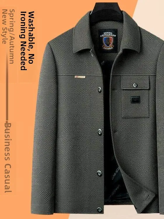 Comfortable Casual Workwear Jacket Men's Midlife Flip Collar Spring Autumn New Style Loose Fit Long Sleeve Regular Thickness
Comfortable Casual Workwear Jacket Men's Midlife Flip Collar Spring Autumn New Style Loose Fit Long Sleeve Regular Thickness