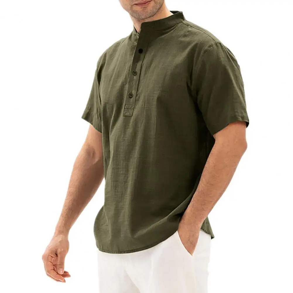 Men Shirt Stand Collar Short Sleeve Cargo Shirts All Match Simple Casual Solid Shirt Male Work Shirt Summer Tops
Men Shirt Stand Collar Short Sleeve Cargo Shirts All Match Simple Casual Solid Shirt Male Work Shirt Summer Tops