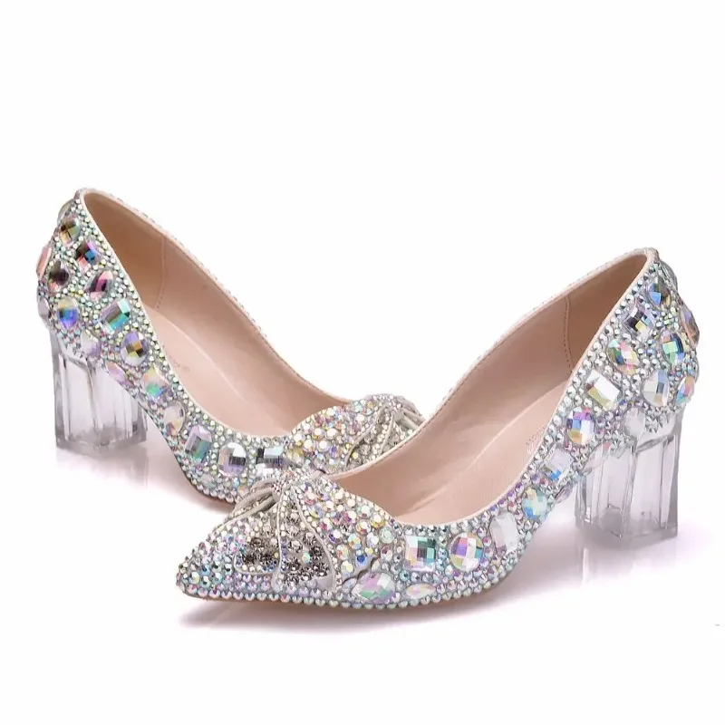 European and American Pumps Pointed Toe Wedding Rhinestone PU 6.5CM Square Heel Shallow Dress Fashion Woman Shoes White
European and American Pumps Pointed Toe Wedding Rhinestone PU 6.5CM Square Heel Shallow Dress Fashion Woman Shoes White