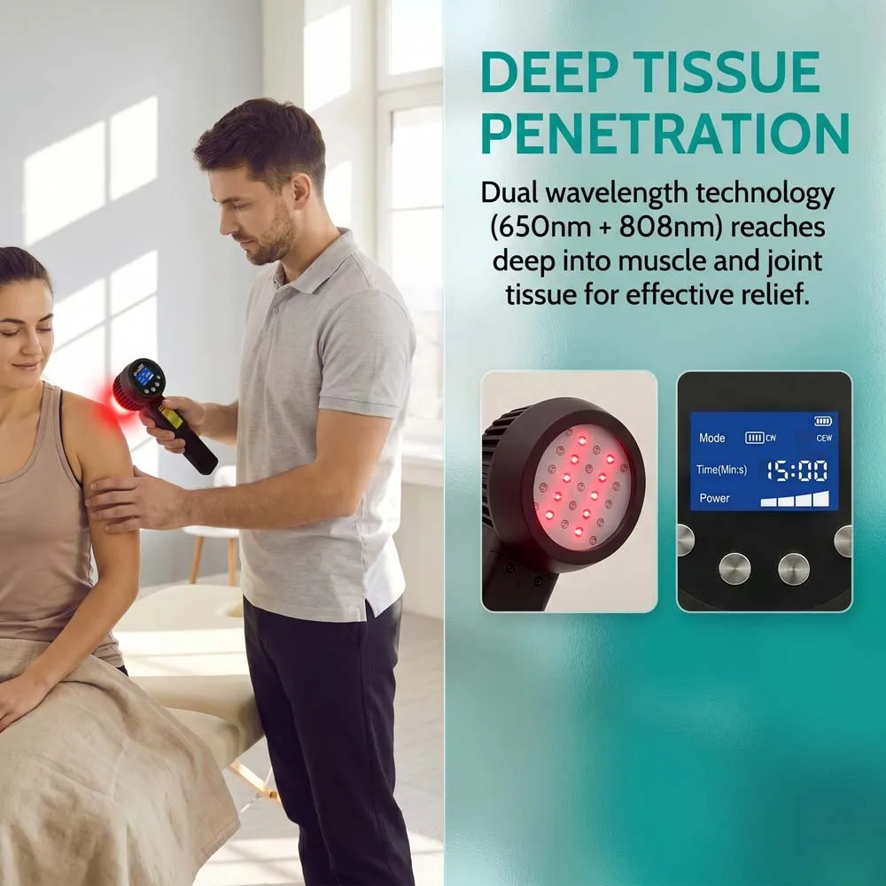 High Power LLLT Laser Therapy Deep Penetration for Tissue Healing Arthritis Sports Injury Pain Relief Rechargeable Home Clinic
High Power LLLT Laser Therapy Deep Penetration for Tissue Healing Arthritis Sports Injury Pain Relief Rechargeable Home Clinic