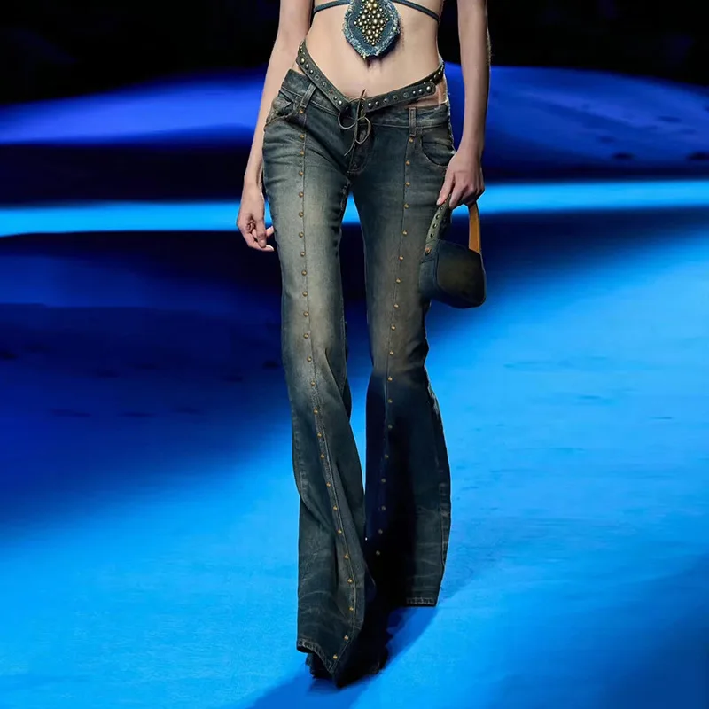 Millennium low waist riveted jeans women Europe and the United States do old new micro cropped pants fashion pants tide
Millennium low waist riveted jeans women Europe and the United States do old new micro cropped pants fashion pants tide