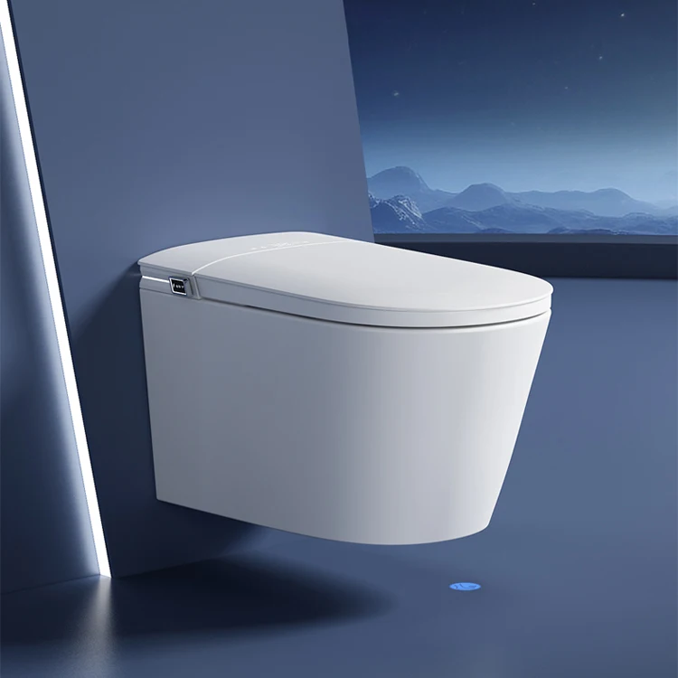 Automatic Water Closet Water Saving Foot Sensor Projection Wall Hanging Electric Lid Automatic Open Smart Wall Hung Toilet
Automatic Water Closet Water Saving Foot Sensor Projection Wall Hanging Electric Lid Automatic Open Smart Wall Hung Toilet