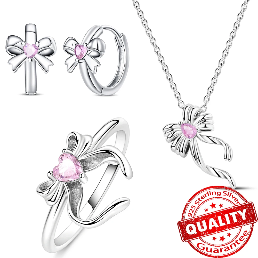 High Quality 925 Sterling Silver Bow Love Heart Snake Flower Feather Rings Necklaces Earrings Jewelry Set Boutique Date Gifts
High Quality 925 Sterling Silver Bow Love Heart Snake Flower Feather Rings Necklaces Earrings Jewelry Set Boutique Date Gifts