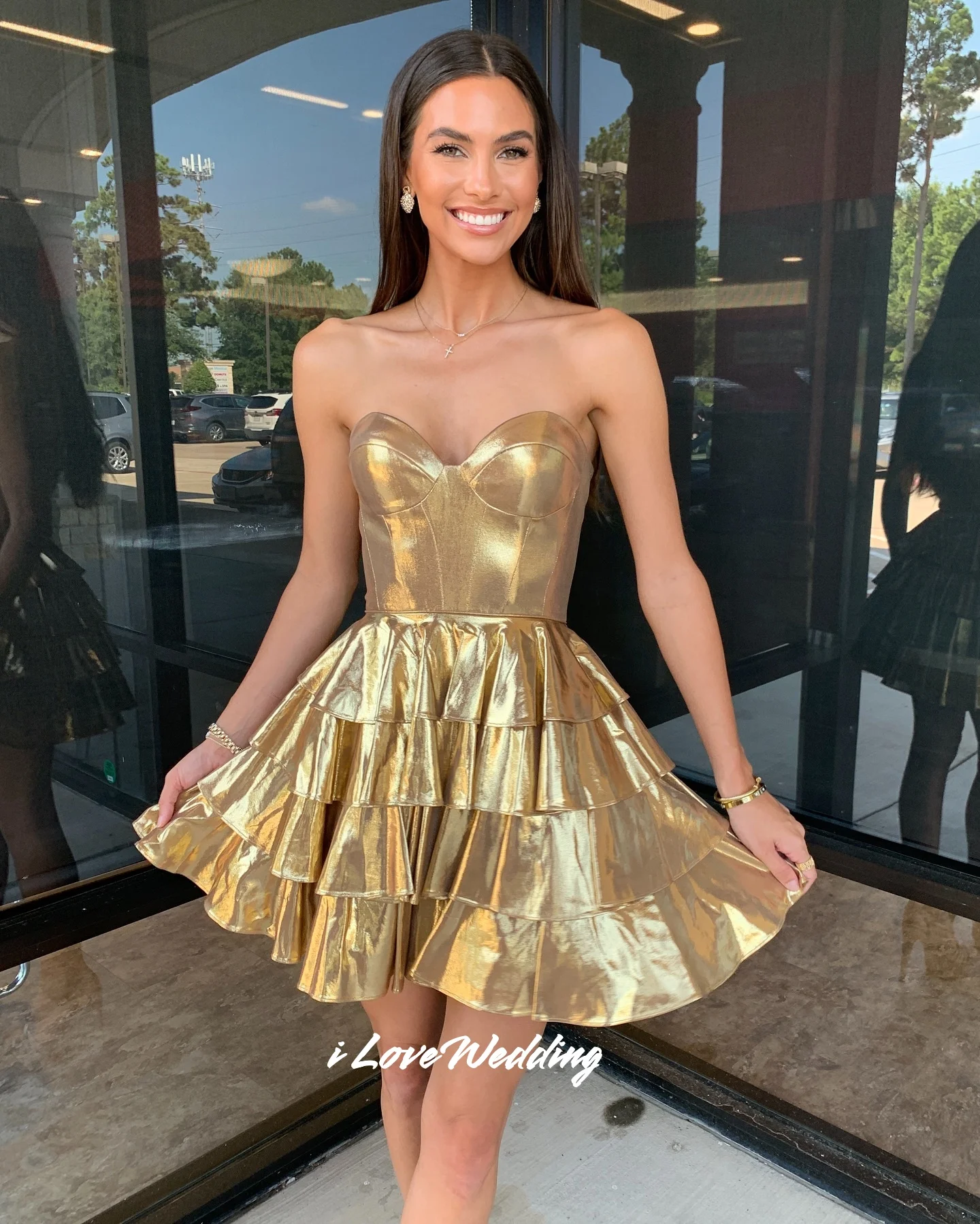 Gold Sweetheart Homecoming Dress Sleeveless Mini Skirt Birthday Dress Vestidos de Fiesta Multi-Layered Pleated Modern Customized
Gold Sweetheart Homecoming Dress Sleeveless Mini Skirt Birthday Dress Vestidos de Fiesta Multi-Layered Pleated Modern Customized