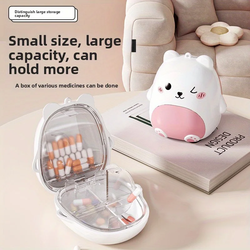 Pill box with cute bear design - a portable weekly pill box with daily compartments, a must-have for travel
Pill box with cute bear design - a portable weekly pill box with daily compartments, a must-have for travel