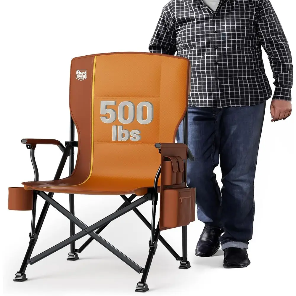 Oversized olding Camping Chair High Back Heavy Duty or Adults Support up to 500lbs with Cup Holder, Side ket Cooler Bag
Oversized olding Camping Chair High Back Heavy Duty or Adults Support up to 500lbs with Cup Holder, Side ket Cooler Bag