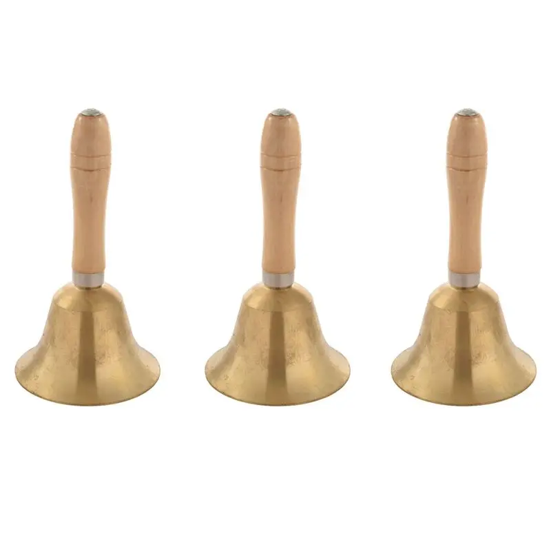 HOES-3X Solid Brass Wooden Handle School Reception Dinner Wood Shop Hotel Hand Bell Gold
HOES-3X Solid Brass Wooden Handle School Reception Dinner Wood Shop Hotel Hand Bell Gold